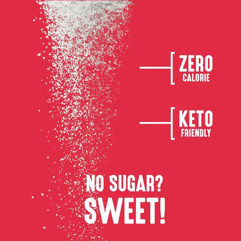 Monk Fruit Sweetener With Allulose Bulk White Sugar Substitute For Baking And Cooking, Zero Calorie, Keto Friendly, Red Background