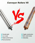 Comparison of conveyor rollers: 2 Pack Light Duty Roller Conveyor Built To Take A Beating With A Rust Proof Galvanized Shell.