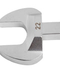 Interchangeable Open End Torque Wrench Head With 9x12mm Drive Insert Spanner featuring a chrome vanadium 22mm head.