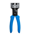 CSP F5 Cable Slitting Pliers For Thin Walled Jacketed Fiber Optic Cables 5mm Precision Cutter with blue ergonomic spring-loaded handle, front view.
