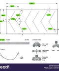 Hella Bright 384W LED Garage Light With 42 240 Lumens 6500K Daylight IP54 Waterproof Ceiling Fixture dimensions and components diagram
