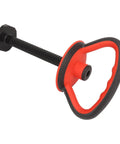 Pro Grade Adjustable Kettlebell Handle With Ergonomic Grip For Weight Plate Training Home Gym Essentials, red and black design.