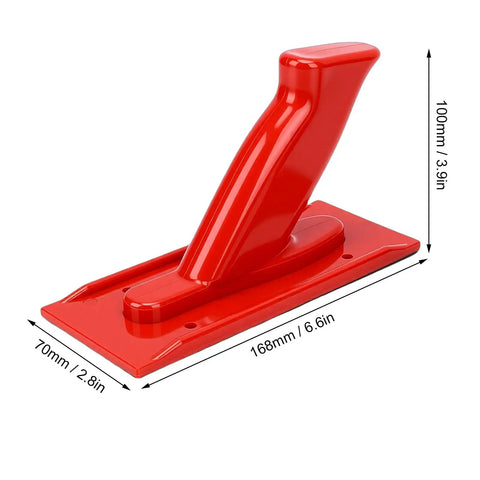 Rock Solid Two Pack Table Saw Push Block Crafted For Real Woodworkers Featuring Ergonomic Angled Grip And Rounded Handle Reliable Planer Safety Gear Made From Heavy Duty Abs Plastic, red ergonomic push block measuring 168mm x 70mm.