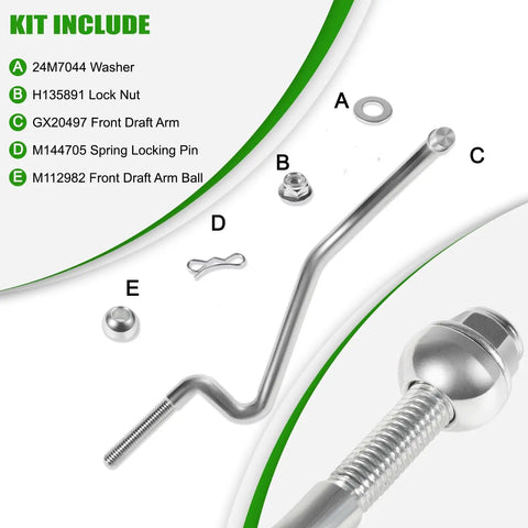 Front Draft Arm Kit And Deck Lift Linkage Kit For Riding Lawn Tractors Fits D100 Through D170 E100 Through E180 steel parts