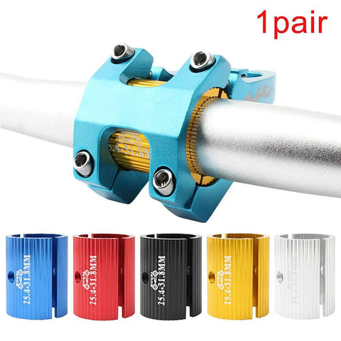 Pair Of Aluminum Alloy Bike Handlebar Shims To Convert 25.4 To 31.8mm Or 31.8 To 35mm Universal Spacer Clamp And Stem Reducer