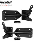 Tough As Nails Heavy Duty Gate Latch With Cable Pull For Wooden Fence, black steel dual latch for left and right doors, sturdy design.