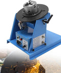 Rock Solid Rotary Welding Positioner Turntable Paired With Dependable Foot Switch Cast Iron Platform Portable 10Kg Load Rating for precise metalwork.