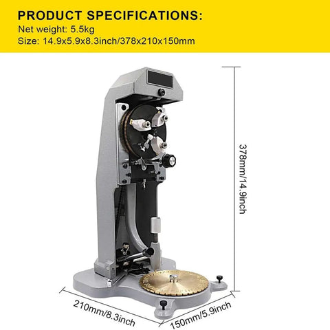 Pro Grade Inner Ring Carving Machine For Jewelers with diamond tip engraver, sturdy base, and secure swiveling jaws, 14.9x5.9x8.3 inch.