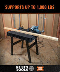 MODbox Folding Work Bench On The Go Quick Set Up Heavy Duty 1000 Pound Capacity Portable Work Table with tools on top