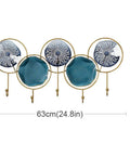 Wall Mounted Coat Rack With Heavy Duty Iron Hooks For Entryway Or Bathroom Door Organizer Build Solid With artistic blue hooks.