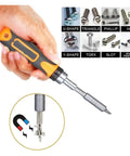 Top Pick Ratchet Screwdriver Kit With Magnetic Torx Bits For Easy Assembly And Disassembly Of Household Gadgets And Small Hardware Tools That Save Serious Time On Tough Jobs Around The House, hand holding bit driver with assorted screw heads