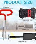 Heavy Duty Ice Anchor Tool Kit For Ice Fishing, 6 Stainless Steel Tent Stakes Nails With sizes of drill adapter and ropes shown