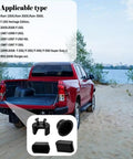 Red pickup truck with open tailgate showcasing Tailgate Bushing Insert Kit And Hinge Upgrade For Most Pickup Trucks, Tough Replacement Parts.