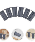 Kick Your Clutter To The Curb With These 6 Pcs Silicone Cable Grommets For Easy Wall Hole Coverage And Smart Wire Concealing In Homes Or Offices. Grey silicone cable grommets set, shown in front and installed views