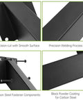 Beefy Heavy Duty 45 Degree Angle Bracket Set For Pergolas And Wood Beams, Steel Corner Brace Post Bracket close-up finish