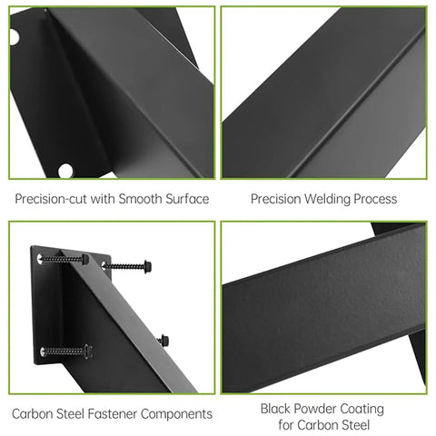 Beefy Heavy Duty 45 Degree Angle Bracket Set For Pergolas And Wood Beams, Steel Corner Brace Post Bracket close-up finish