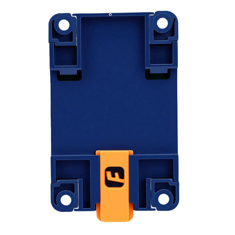 Hella Responsive DC Digital Amp Meter Shows Zero Point Three To Fifty Amperes On Sharp LCD Screen, back view with mounts and latch.