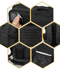 Close-up of Rugged 25L Military Tactical Backpack For Everyday Carry And Bug Out Readiness With Molle Webbing Laser Cut Panels
