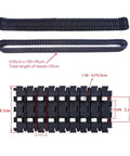 Two Pcs Robot Tank Tracks 95cm Crawler Treads With Gear For DIY Robot Tank Build Durable Stainless Drive Wheel Engineering Plastic Tracks Reusable Chain Links TH Track Kit For Teens And Adults Idler Wheels Not Included. Image shows tracks with measurements.