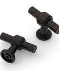 Oil Rubbed Bronze Kitchen Cabinet Knobs Set, 10 Pack For Cabinets And Dresser Drawers, Zinc Hardware Upgrade, Durable Zinc Alloy, Easy Install, Smooth Operation, Classic Look, two knobs