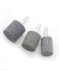 Conical and cylindrical tips of 18 Piece Two Shape Head Mounted Stone Point Abrasive Grinding Wheel Bits Set With One Quarter Inch Six Millimeter Mandrel For Rotary Tools