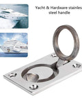 Flush Ring Pull Handle In Stainless Steel For Cabinets And Boats Hidden Recessed Square Lift Design Solid Marine Grade