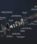 Exploded view of MegaJaws Baitcasting Reel with AutoMag Dual Braking System components highlighted for detailed analysis.