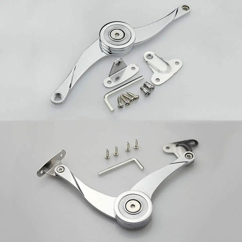 Hydraulic Door Lift Support Hinges For Cabinets And Sheds, Adjustable Soft Close, Stainless Steel Rivet Mounted, Rustproof