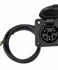 Beefy 48V Golf Cart Charging Port With 40 Inch 14 Gauge Wire, Ul Certified 120V Receptacle For Madjax Denago Models, side view with wire.