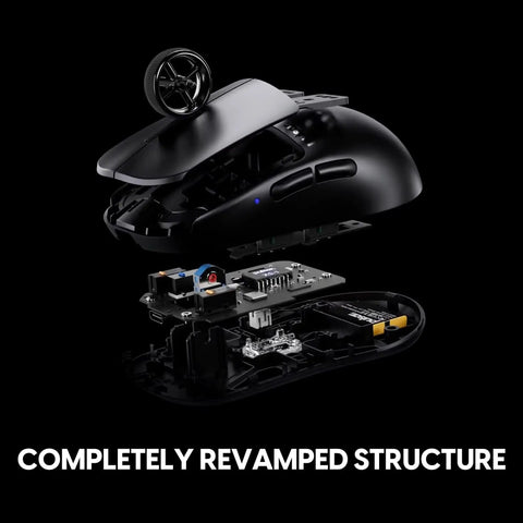 Next Level Wireless Gaming Mouse Dropping Beast Mode Accuracy With Raised Rear Hump And Slim Waist Profile Engineered For Tight Claw Grips detailed interior view.