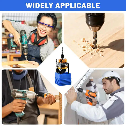 Built Tough Countersink Drill Bit Set With Adjustable Depth Stop And Quick Change Hex Shank in use for clean woodworking jobs.