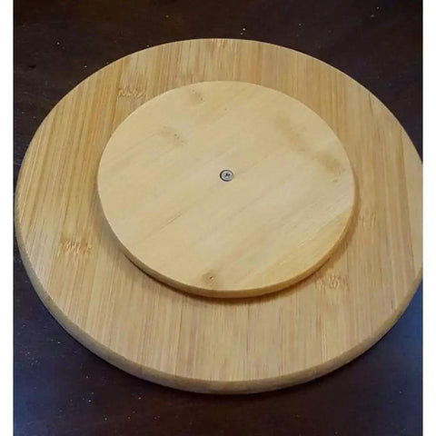 Acacia Lazy Susan With Blue Resin Art, 10 Inch Turntable With Resin Finish for kitchen cabinets or pantry use, wood base