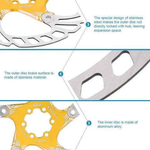 Straight Fire Mountain Bike Disc Brake Pads 180Mm Five Nail Design hydraulic mechanical stainless steel aluminum alloy close-up view
