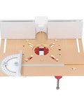 Tough As Nails Aluminum Router Table Insert Plate with Dead Nuts, precise 47mm lift range, designed for woodworking projects.