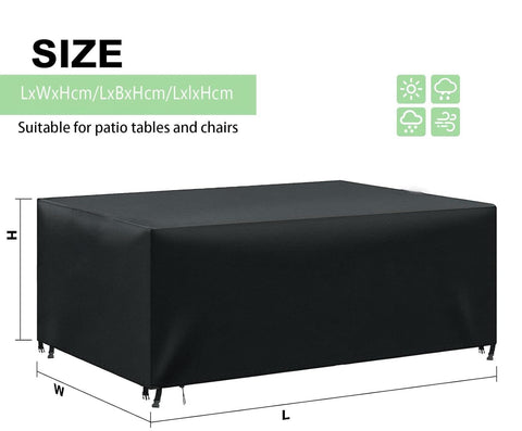 Waterproof Patio Furniture Cover 122 Inches Long 44 Inches Wide 29 Inches High 600D Weatherproof Rectangular Table And Sofa Cover