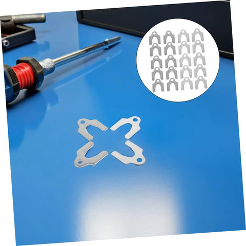 144 Piece Auto Body Shims Kit With Steel Slotted Washer Spacers For Precise Panel Alignment And Noise Reduction Pro Grade Gear For DIYers And Pros In Auto Shops Works On Sheet Metal Panels steel slotted shims on blue surface