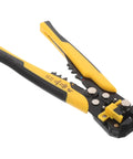 Heavy Duty Automatic Wire Strippers And Crimping Tool Built Tough Electric Cable Cutter Pliers with close-up of stripping jaws and grip.
