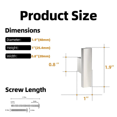 Set Of 15 Brushed Satin Nickel Kitchen Cabinet Knobs And Drawer Pulls dimensions and size details diagram