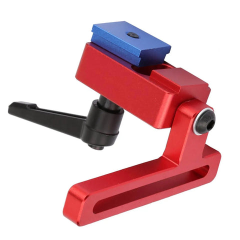Beefy 30 Type Miter Track Stop Block Aluminum Alloy T Slot Stop For 30mm Guide Rails in red and blue aluminum, side view