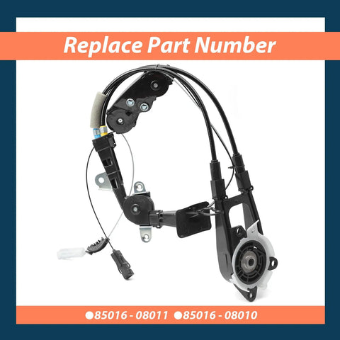 Sienna Toyota Rear Left Power Sliding Door Cable Replacement Kit For 2011 2012 2013 2014 2015 2016 2017 2018 2019 2020 With Spool Control Bracket Linkage Assembly Without Motor No Fuss Install, replacement part number 85016-08011/85016-08010
