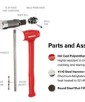 26 Oz Ball Peen Dead Blow Hammer with Nonslip Handle and Flared Grip parts assembly diagram
