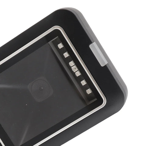 Close-up of Omnidirectional 2D Barcode Scanner USB Wired Desktop Reader For Retail Stores And Supermarkets With Reread Prevention Technology