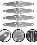Beefy Heavy Duty Gate Hinges Set 4 Inch Galvanized Iron Shed Door Hinges 4 Pack With Superior Support and Stability for Outdoor Gates