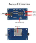 Drop In Ready Uart Control Mp3 Audio Module Delivering Straight Up Crystal Clear Sound for Vehicle Navigation Automation, showing features and connectors.