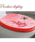 Heavy Duty Slow Close Toilet Seat Cover Top Shelf Crystal Resin U Shape on toilet with decorative shells and starfish design.