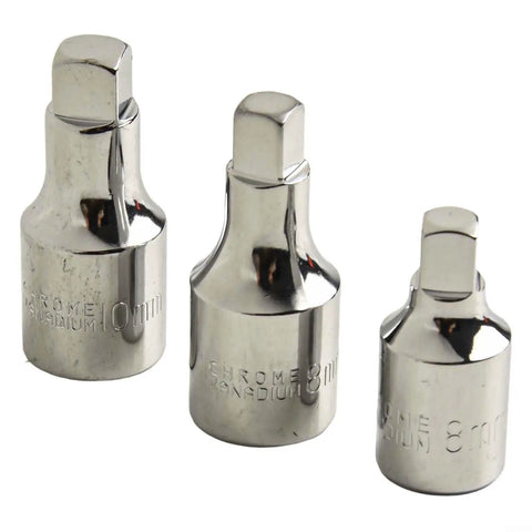 Premium Fangang Sump Drain Socket Kit With Extended S8 And S10 Tools Made From Heavy Duty Chrome Vanadium Steel For High Torque Oil Changes That Make Maintenance Super Easy And Totally Reliable Without Ripping Your Pan; three chrome vanadium sockets