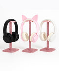 Pink Rhinestone Headphone Stand For Gamer Desk Setup With Soft Headrest Crystal Headset Holder Kawaii Bling Desk Accessory