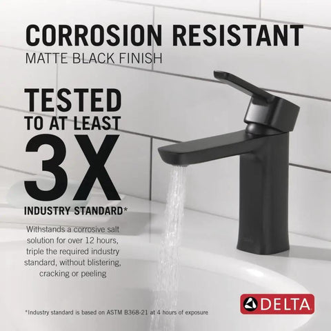 Modern Matte Black Bathroom Faucet For Vanity 1 Or 3 Hole Installation With Included Deck Plate Push Pop Drain