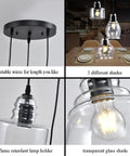 Four images show Three Light Modern Cluster Glass Pendant Lights With Amber Glass Shades for various home settings.