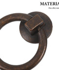 Close-up of Two Pack Vintage Drop Ring Drawer Pulls In Antique Bronze For Dresser Cabinets And Doors Retro Cabinet Knobs And Handles